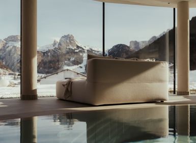 Ausblick auf die Dolomiten von der Wasserwelt