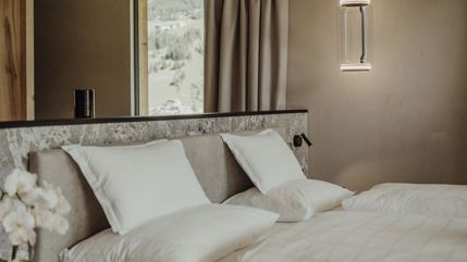 Schlafzimmer des Chalet Dolomites