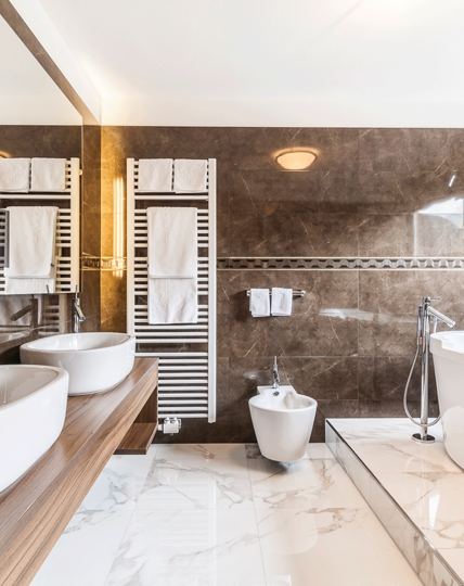 Badezimmer der Suite Deluxe