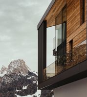 Ausblick vom Chalet Dolomites auf die Dolomiten