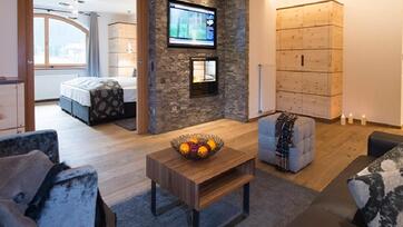 The separated bedroom and living room