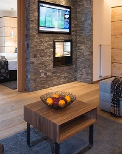 The separated bedroom and living room