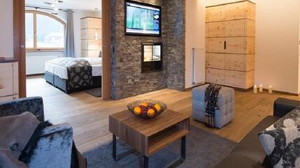 The separated bedroom and living room