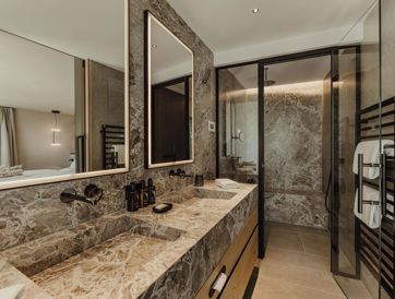 Badezimmer des Chalet Dolomites